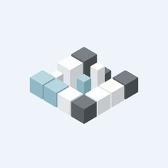 Fototapeta premium 3D isometric blocks in various colors.