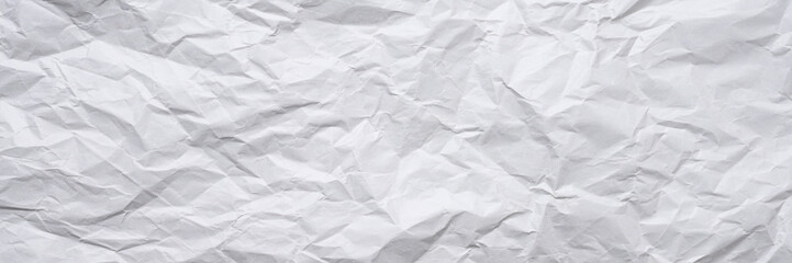 Fototapeta premium white crumpled paper banner texture for mockup background copy space