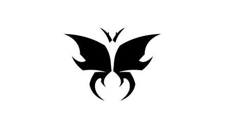Black trident and fleur de lis emblem on a white background design © pikri