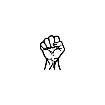 Clenched fist gesture of defiance symbol.