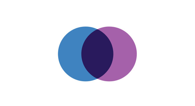 Abstract illustration of two overlapping circles with a modern and minimalistic aesthetic