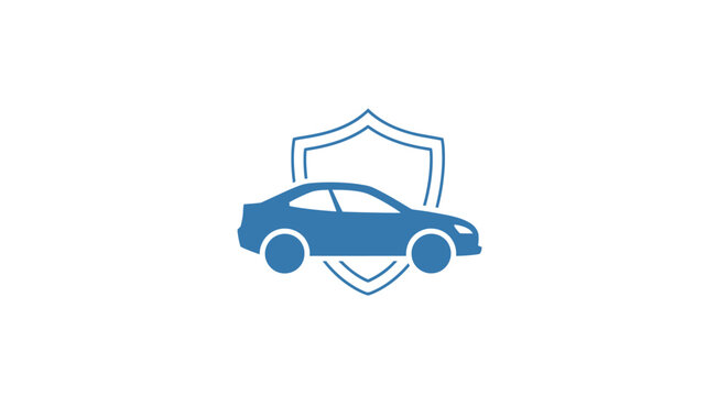 Automotive shield icon showcasing vehicle protection and car insurance concept logo design