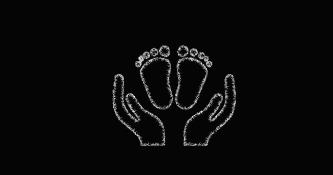 Sketch maternity care icon animation - smooth progressive reveal