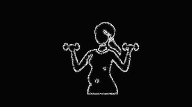 Sketch exercise pregnancy icon animation - smooth progressive reveal