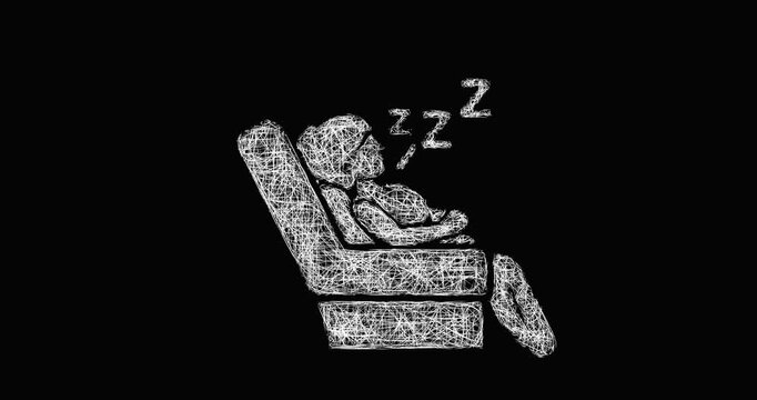 Sketch rest maternity icon animation - smooth progressive reveal