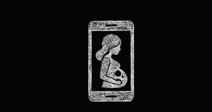 Sketch pregnancy app icon animation - smooth progressive reveal