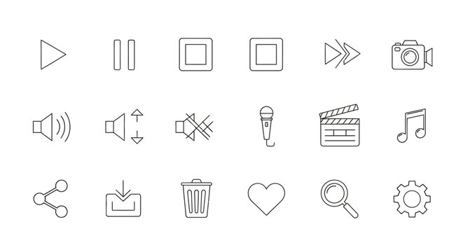Collection of various media icons.
