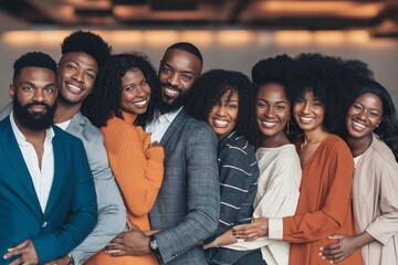 Obraz premium Diverse group of friends smiling together representing unity happiness connection and positive social relationships