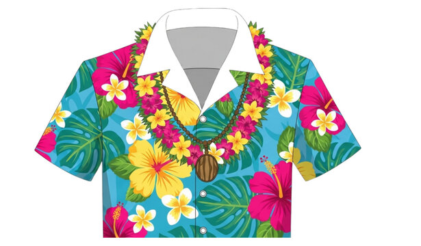 Hawaiian aloha shirt vector tropical floral pattern beach clothing design