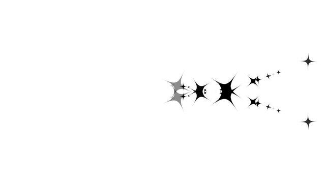 Five Star Rating Trail Graphic with Distant Fading Stars on White Background.