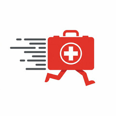 Obraz premium Medical first aid kit with plus symbol and checklist document icon for health care emergency preparedness concept