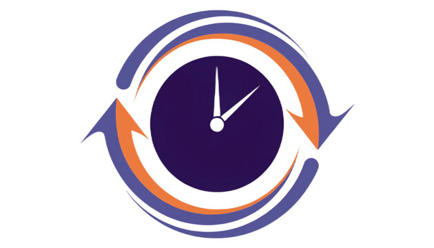 time clock icon with circular arrow representing