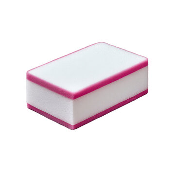 White nail buffer block with pink edges on black background image