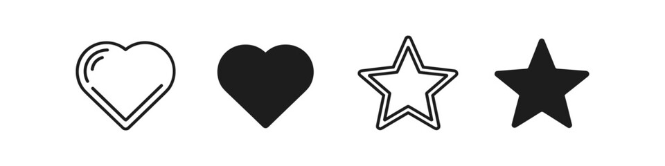Fototapeta premium Heart and Star Icons