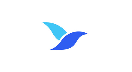 Obraz premium Minimalist Blue Bird Logo: A Modern Emblem of Freedom, Flight, and Nature's Beauty