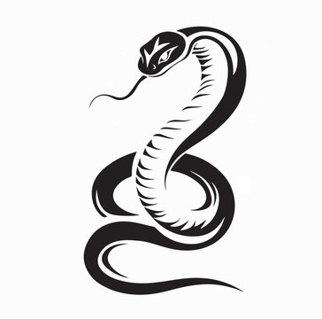 Minimalist Serpent Mascot Logo Design with Flickering Tongue