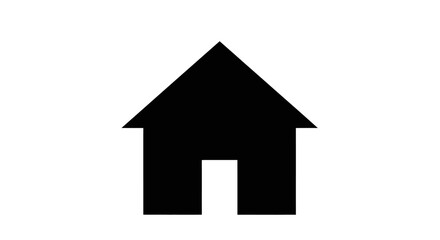 Fototapeta premium Simple black house icon silhouette against white background, perfect for web design