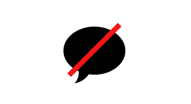 No talking speech bubble icon.