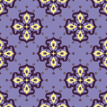Ethnic Ikat Floral Geometric Seamless Pattern