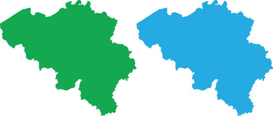 Fototapeta premium Belgium Map Color Silhouette Set Europe Country Geography Vector Illustration