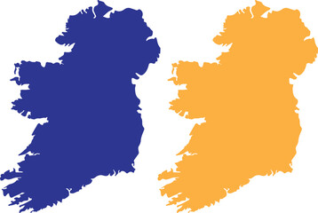 Obraz premium Ireland Map Color Silhouette Set Europe Country Geography Vector Illustration