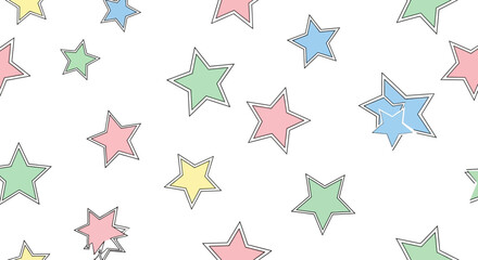 Obraz premium Colorful stars on white background.