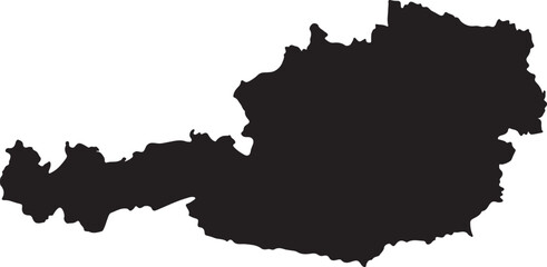 Obraz premium Austria Map Silhouette Europe Country Geography Vector Illustration