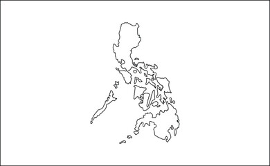 Obraz premium Philippines Map Outline Southeast Asia Country Geography Vector Illustration
