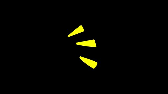Cute doodle icon surprised expression symbol, idea, notion, emoticon effect design element, cartoon character emotion symbol, black background, 4k video