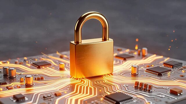 Golden lock on circuit board