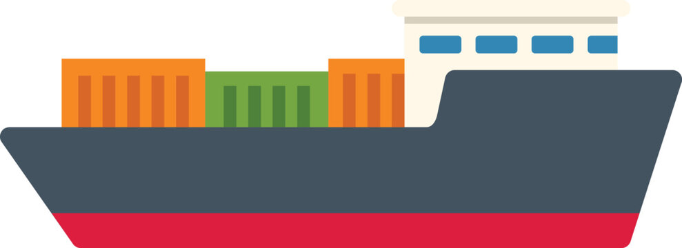 Cargo ship carrying colorful containers, representing global shipping and international transport
