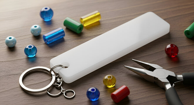 Beadwork tools and colorful glass beads.