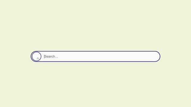 Search bar in web browser interface displaying magnifying glass icon. Cursor interacts with search field symbolizing online search function.
