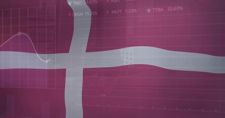 Obraz premium Displaying centered white Nordic cross covering magenta field, with grid and percent labels