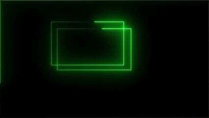 Fototapeta premium Neon green squares on black background