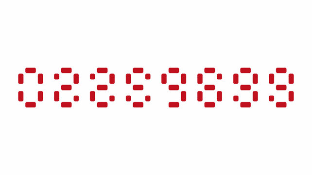 A digital display shows the number 0229689 in a red pixelated font against a clean white background high quality professional detailed modern elegant stylish crisp vibrant