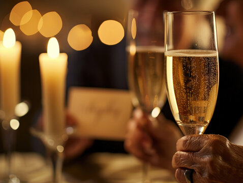 Champagne Toast with Candlelight