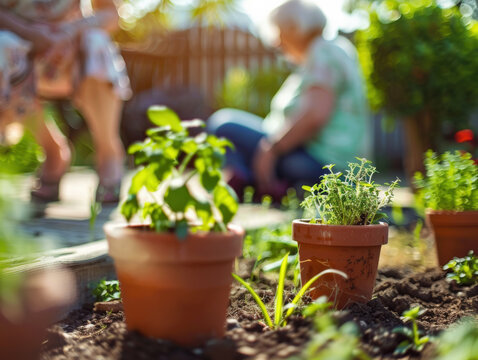 Planting Together in a Sunlit Garden