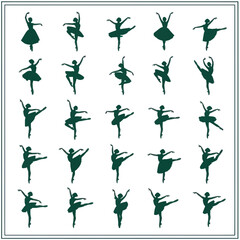 Ballet Dancer Silhouettes: Graceful Poses Collection © Yunan
