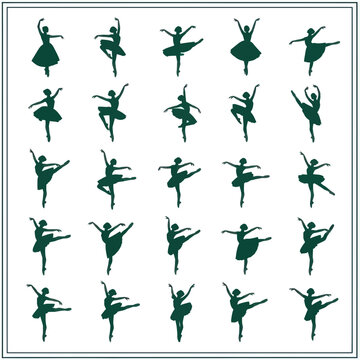 Ballet Dancer Silhouettes: Graceful Poses Collection