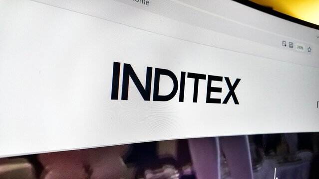 www browser displaying inditex website