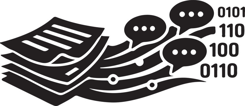 Natural Language Processing icon representing AI text understanding speech and language analysis system