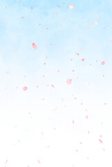 Naklejka premium 背景素材_花吹雪_空
