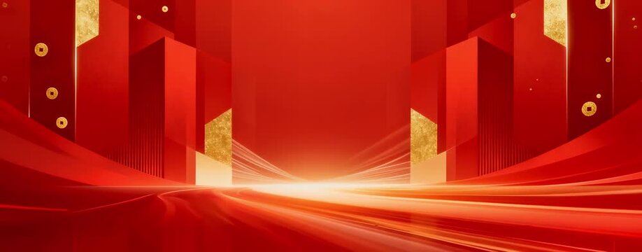 A dark red stage curtain background with a glowing light design and vector art texture creates a decorative pattern for a Christmas card cover