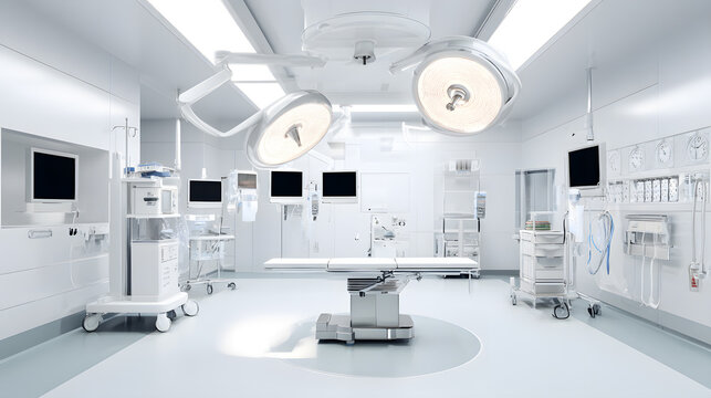 Sterile operating room with surgical lights