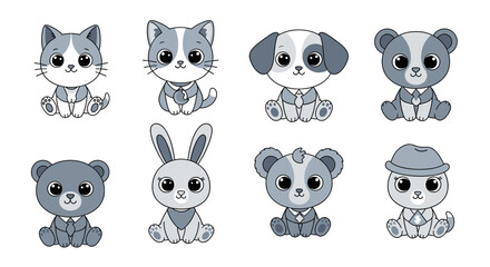 A charming cartoon bear cub wearing a suit, conveying a sense of playful ambition and professionalism, ideal for marketing materials or children's con © utari