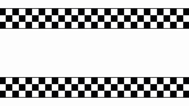 A stark composition features a checkerboard pattern along the top and bottom edges contrasted against a solid white background high quality professional detailed modern elegant stylish