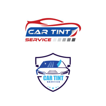 Car tint service logo design automotive garage tinting repairing services