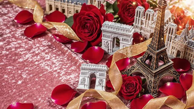 Romantic Paris setting.