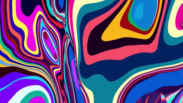 Vibrant abstract psychedelic pattern with colorful swirling shapes